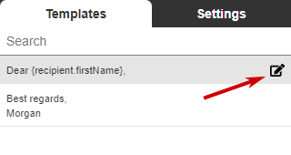 Edit Template Button