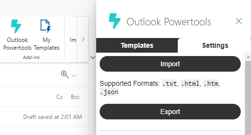 Import Templates Button